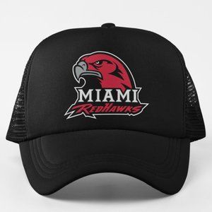 NEW Miami Redhawks Logo Foam Trucker Snapback Hat BLACK